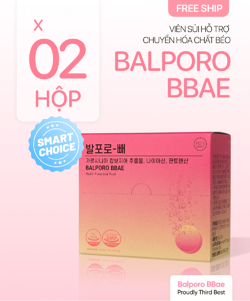 Combo 2 hộp viên sủi chuyển hóa chất béo Balporo BBae