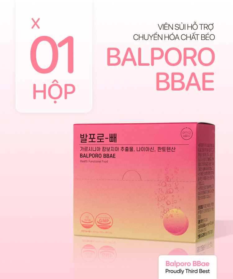 Hộp viên sủi chuyển hoá chất béo Balporo BBae