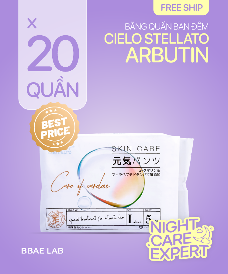 Combo 20 băng quần ban đêm
Cielo Stellato Arbutin